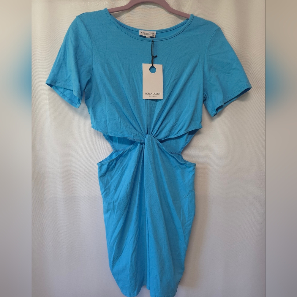 Blue Short Sleeve Dress